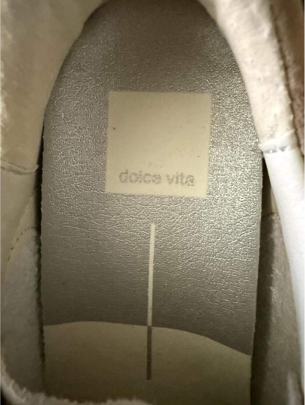NEW Dolce Vita Women's Sneakers Size 7 White Sand Gold Lace Up Athleisure Casual - Picture 6 of 9